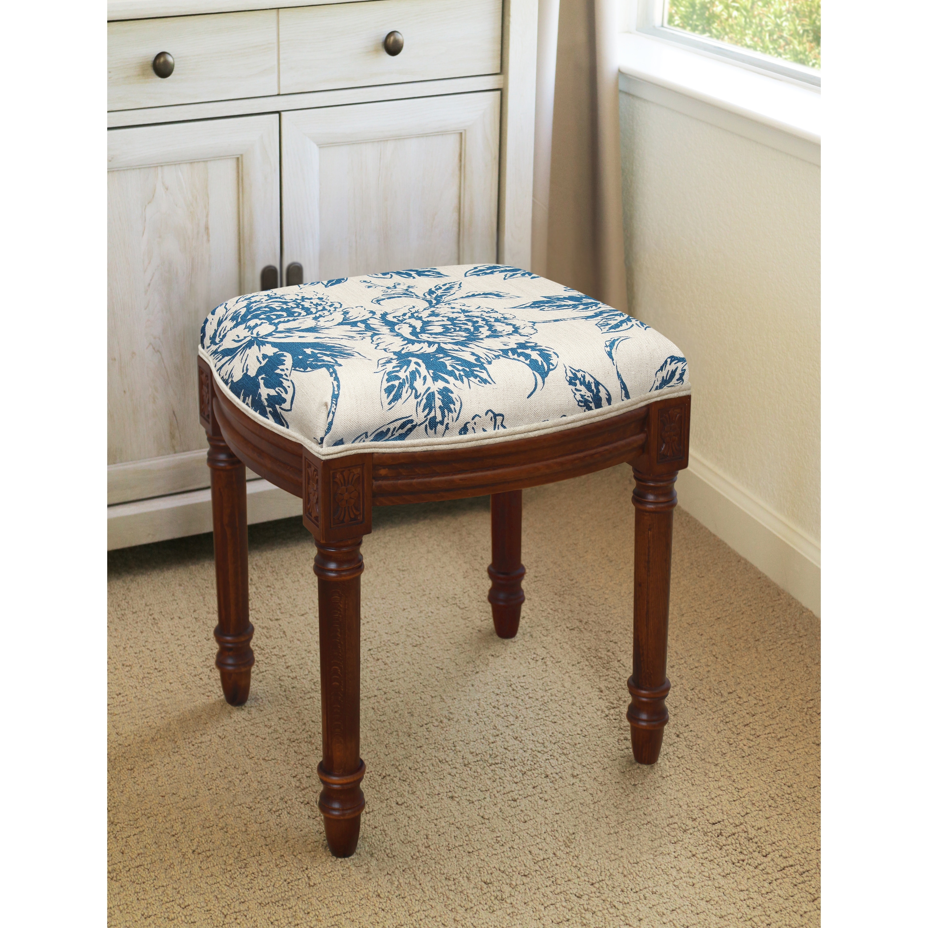 Navy blue 2025 vanity stool