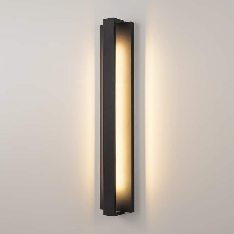Modern Black Outdoor Wall Lights Aluminum Linear Dimmable LED Wall Sconce Lights for Outside