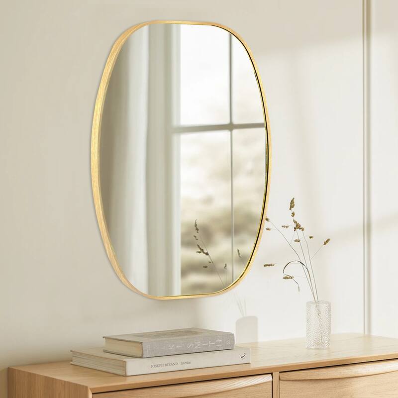Oval Wall Mirror Bathroom Mirror for Over Sink - 20"X30" - Gold