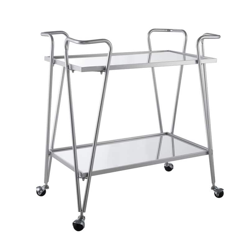 Rosa Mid-Century 2-Teir Rolling Metal Bar Cart