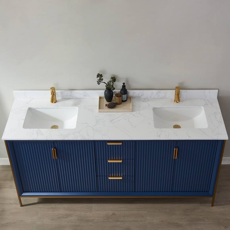 Granada 72" Vanity in Royal Blue with Countertop Without Mirror