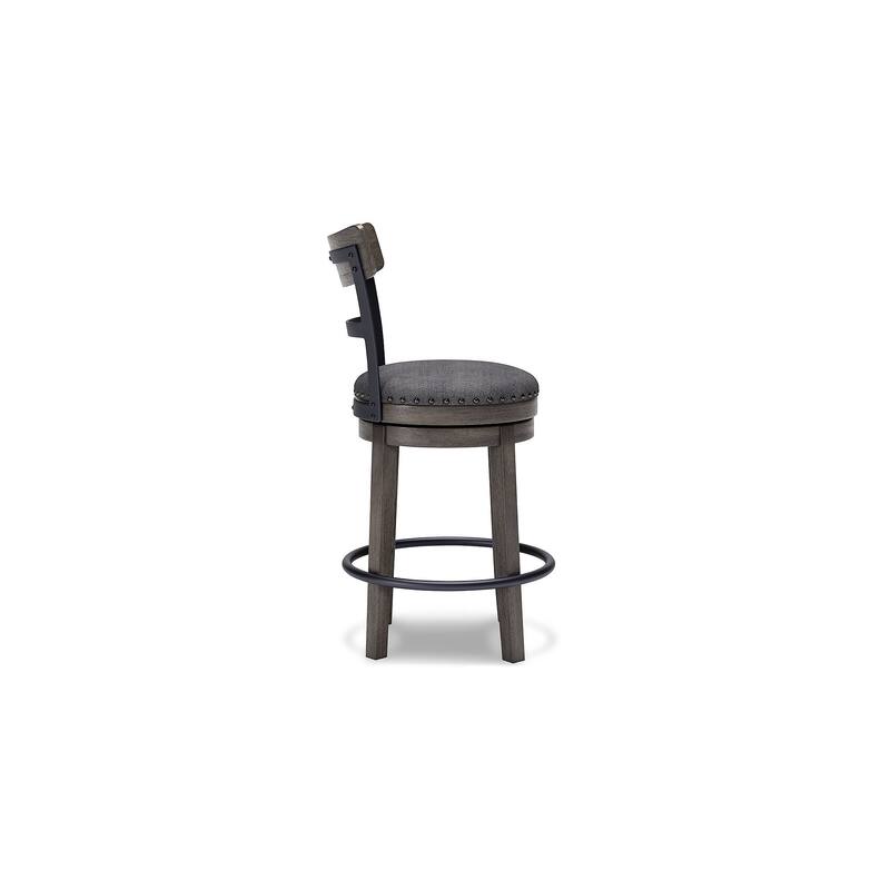 Signature Design by Ashley Caitbrook Gray Upholstered Swivel Barstool, Single