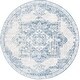 preview thumbnail 15 of 14, SAFAVIEH Layla Noor Shabby Chic Farmhouse Rug 6'7" Round - Ivory Grey/Blue - Round