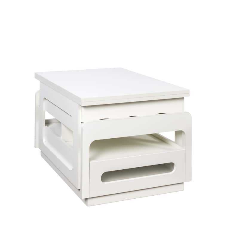 GDF Studio - Jei Modern 3-in-1 Convertible Coffee Table with Storage Cabinet for Living Room