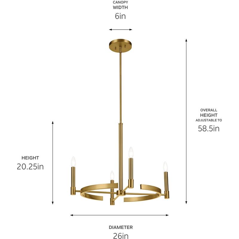 Kichler 52426 Tolani 4 Light 26" Wide Taper Candle Style Chandelier