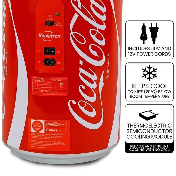 Coca-Cola 冷蔵庫 コンパクト Coca-Cola 12 Can Portable Mini Fridge 12V DC 110V AC 10L Cooler