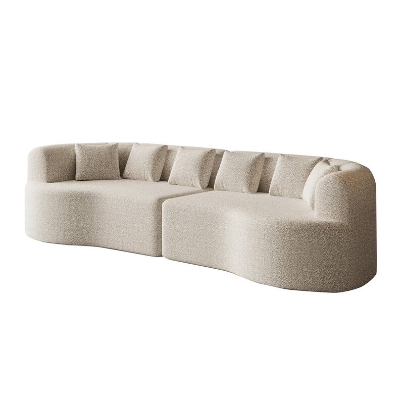 Oversized Cloud-Like Lounge Sofa, Sleeper Sofa with 6 Pillows, Four-Seater Loveseat Recliner Sofa with Deep Seat