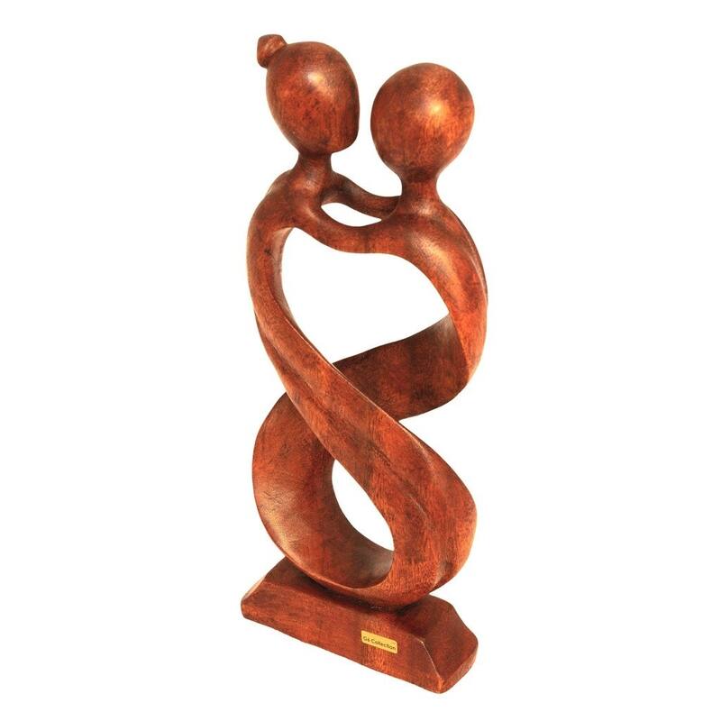 12" Wooden Handmade Abstract Sculpture Statue Handcrafted "Infinite Love" Gift Home Decor Figurine Decoration Hand Carved