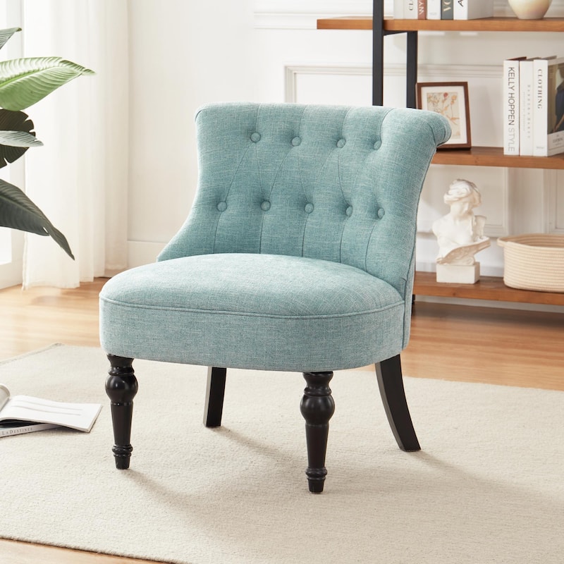 Living Room Armless Accent Comfy Chair - Teal