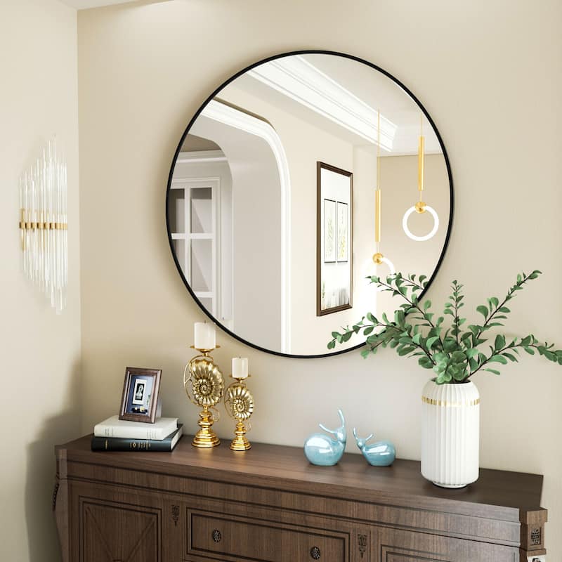 18" Metal Frame Round Bathroom and Vanity Mirror - 18''