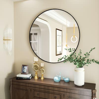 18" Metal Frame Round Bathroom and Vanity Mirror - 18''