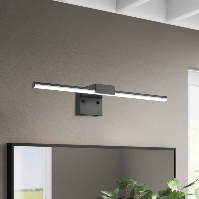 Modern Black or White 23.74-inch Linear LED Dimmable Bathroom Vanity Lighting Fixture
