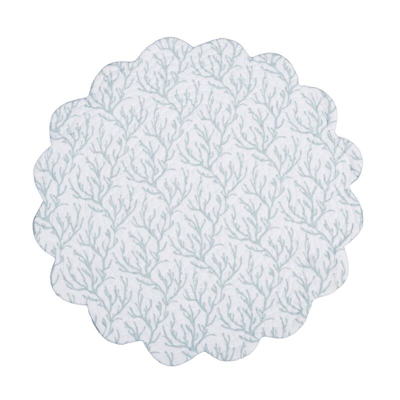 Seafoam Reef Round Quilted Placemat Set 6