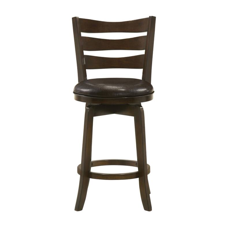 Fenster Ladder Back Swivel Stool with Upholstered Seat