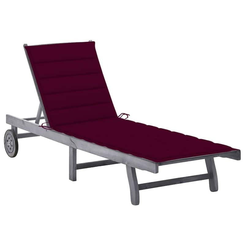 vidaXL Patio Lounge Chair Sunbed Sunlounger with Cushion Solid Acacia Wood