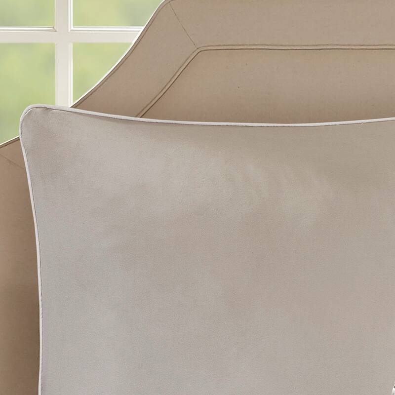 Anmytek Queen Size 8 Piece Embroidered Comforter Set Neutral Beige Bed in a Bag Luxury Bedding Collection