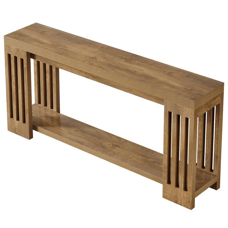 70.9-Inch Console Table, 2-Tier Sofa Table, Long Entryway Table for Living Room, Hallway, Entrance, Foyer