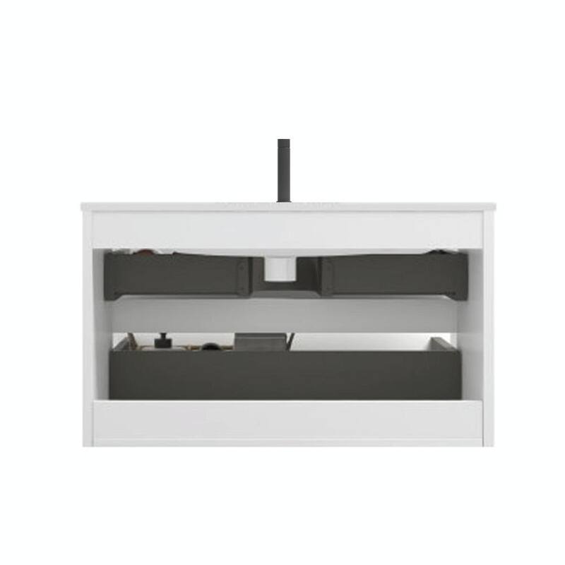 Bathroom Vanity with Ceramic Sink and Single Hole, Large Storage Floating Bathroom Vanity