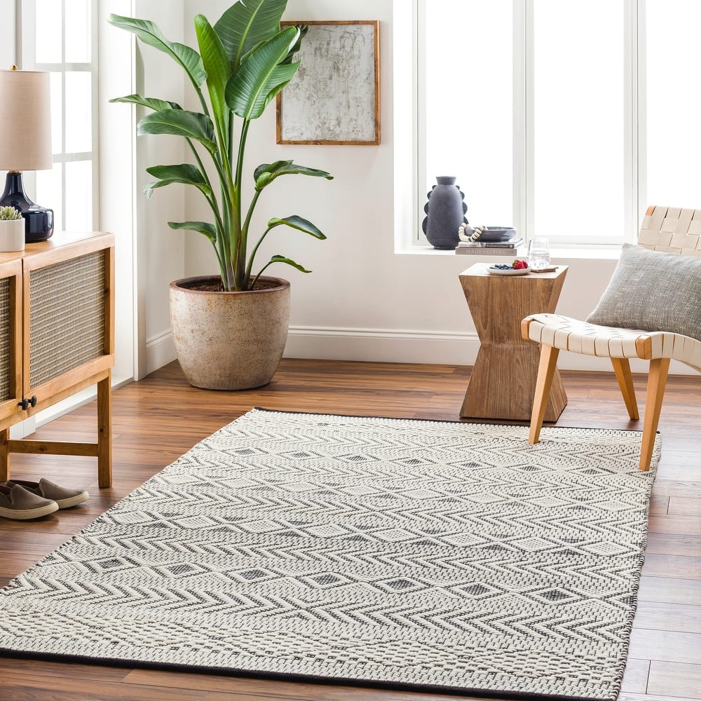 Fayzae Handmade Boho Wool Blend Area Rug
