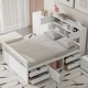 preview thumbnail 3 of 15, Full Size Captain Platform Bed Frame with Storage Bookcases and Shelves, Four Drawers,White