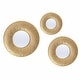 preview thumbnail 2 of 13, 3-Piece Gold Metal Round Wall Mirror Set - 22.25" Diameter x 2.36" D