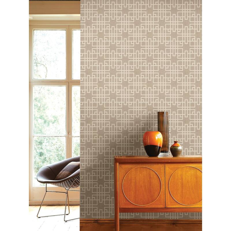 Advantage Mana Beige Trellis Wallpaper - 20.9in x 396in x 0.025in - 20.9in x 396in x 0.025in