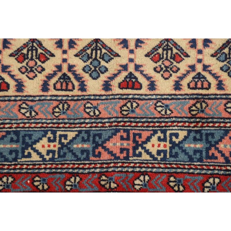 Hand Knotted Oriental 100% Wool Carpet Traditional All-Over Beige & Ivories Kazak Area Rug - 5' 2'' X 3' 5''