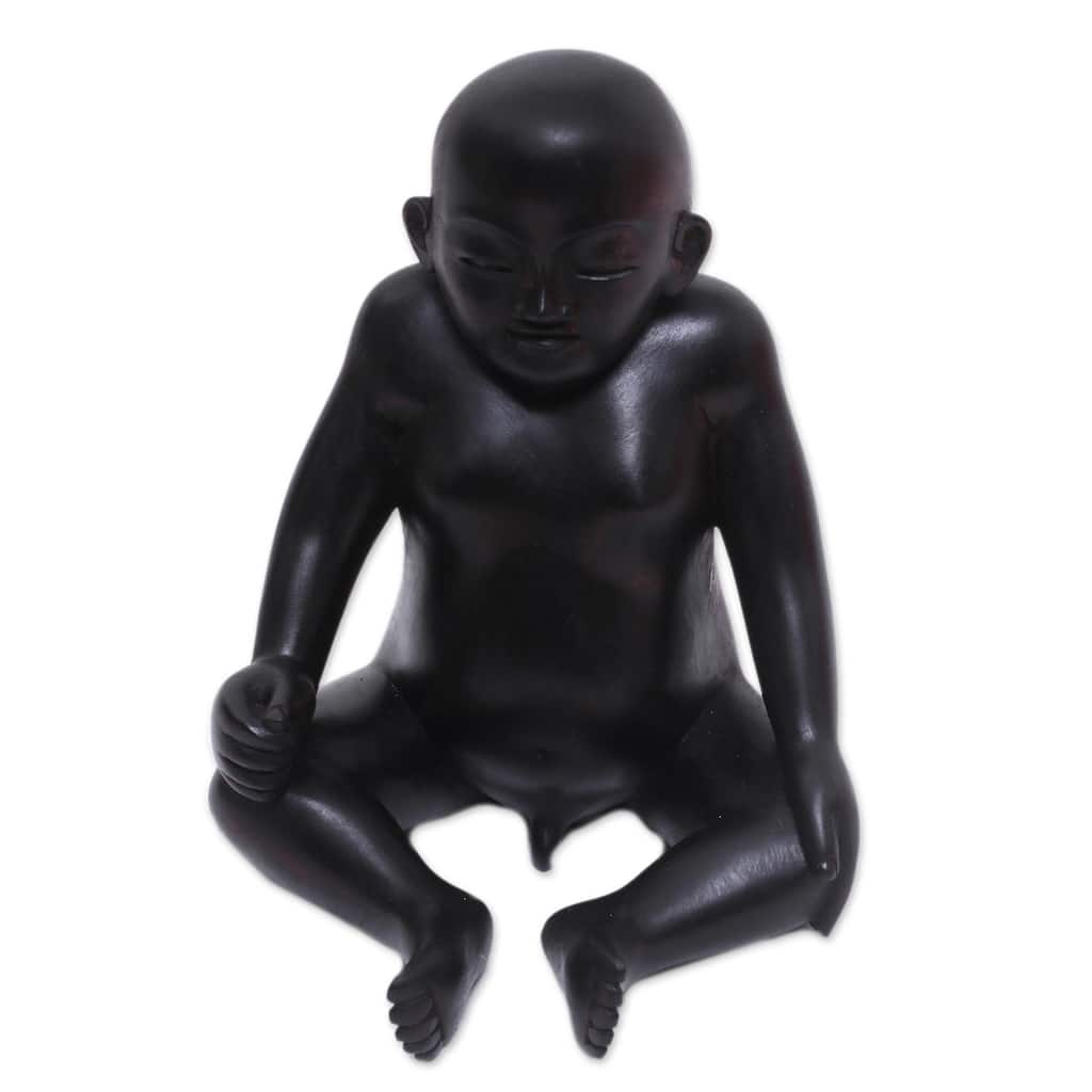 Novica Handmade Sakah Baby Wood Sculpture