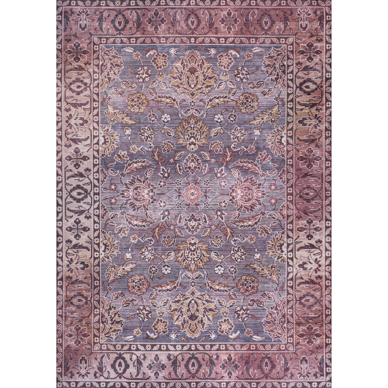 JONATHAN Y Regis Ornate Persian All-Over Machine Washable Area Rug - 8 X 10 - Brown/Gray