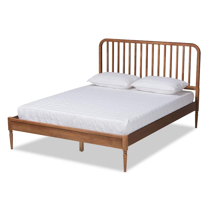 Neilan Modern and Contemporary Walnut Brown Finished Wood Platform Bed - Full