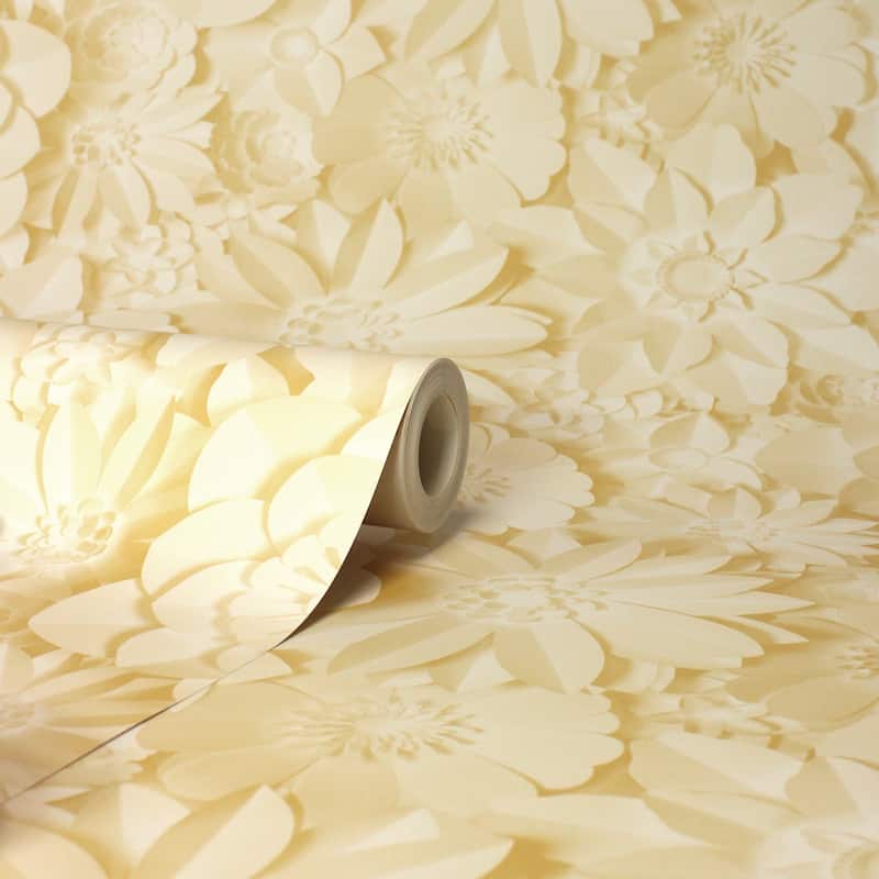 Fine Decor Dacre Yellow Floral Wallpaper