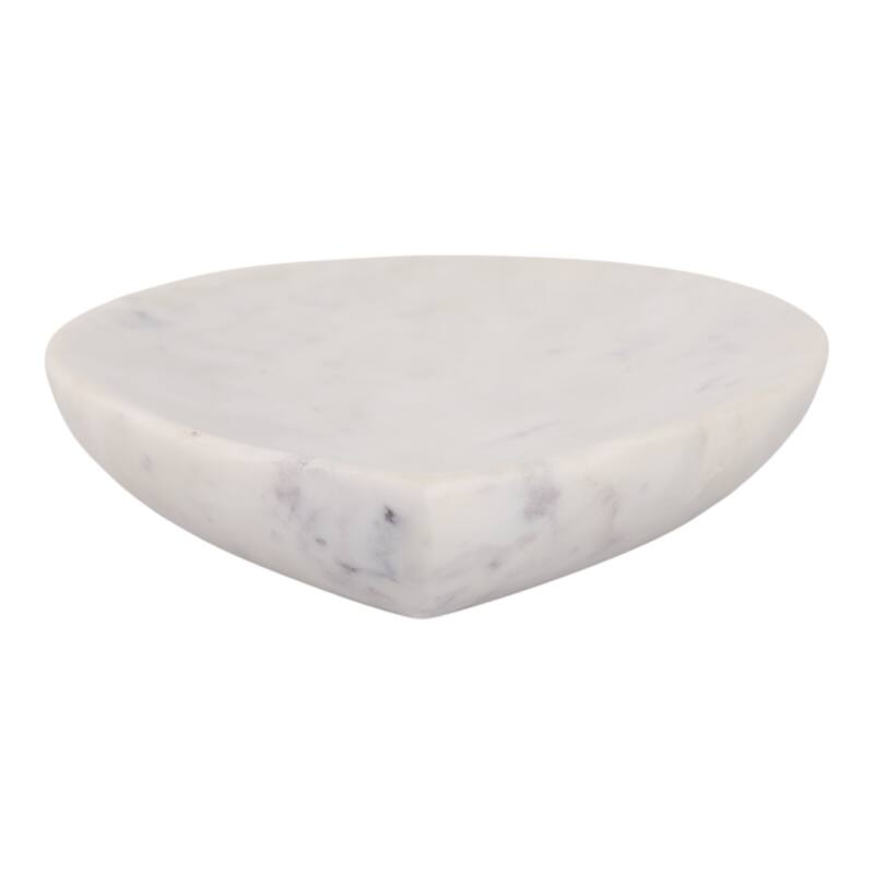 Marble Decorative Bowl Modern Accent Teardrop Shape - 10" White - 9.75" x 7" x 1.5"