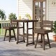preview thumbnail 6 of 48, 3-Piece HDPE Counter Height Bar Set with 2 24.8'' Height Swivel Bar Stools and 29.92'' W Square Bar Table,Pub table sets of 3