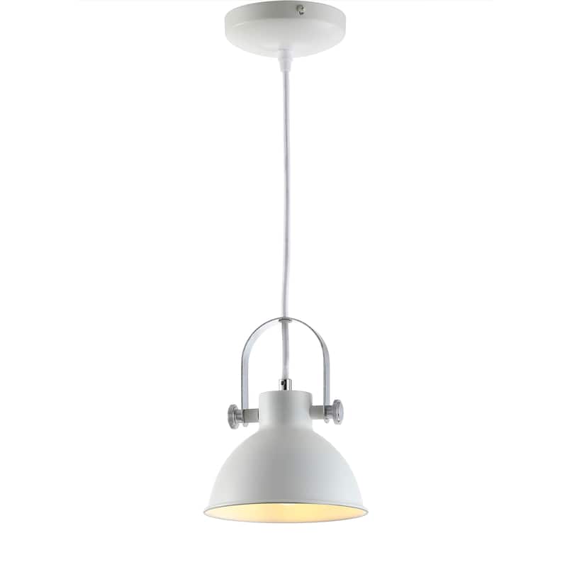 SAFAVIEH Lighting Orhideea Adjustable 1-Light Led White Pendant - 6.25"x6.25"x10-82" - 6Wx6Dx82H