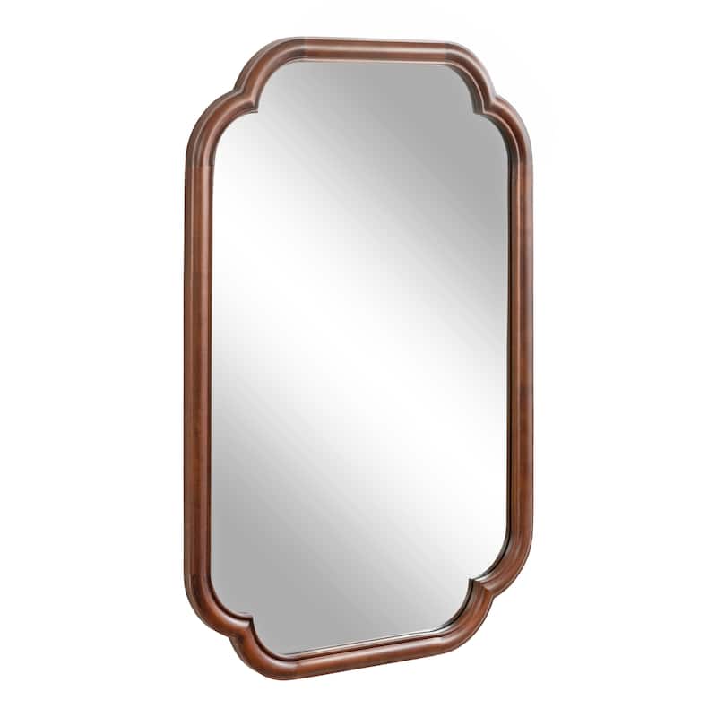Kate and Laurel Glenby Scallop Wall Mirror - 24x36 - Walnut Brown