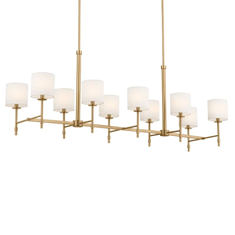 Kichler Lighting Ali 10-Light Brushed Natural Brass Linear Chandelier - 56.5