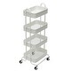 preview thumbnail 3 of 51, 4-Tier Metal Utility Cart with Wheels Storage Shelves Organizer Trolley Cart White