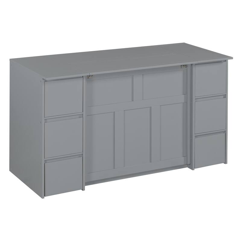 Twin Murphy Bed with Storage Drawers, Cabinets, and USB Charging - Ideal for Small Spaces