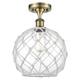 Option Antique Brass / Clear Glass with White Rope