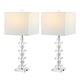 preview thumbnail 14 of 19, SAFAVIEH Lighting 28 inch Crystal Deco Crystal Table Lamp (Set of 2) 12"W x 12"D x 29"H (Set of 2) - Clear/Chrome -USB