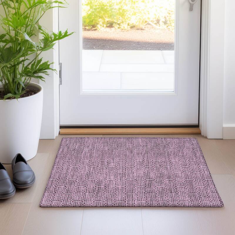 Premium Washable Super Soft Modern Teardrop Mayfield Rug - Eggplant - 1'8" x 2'6"