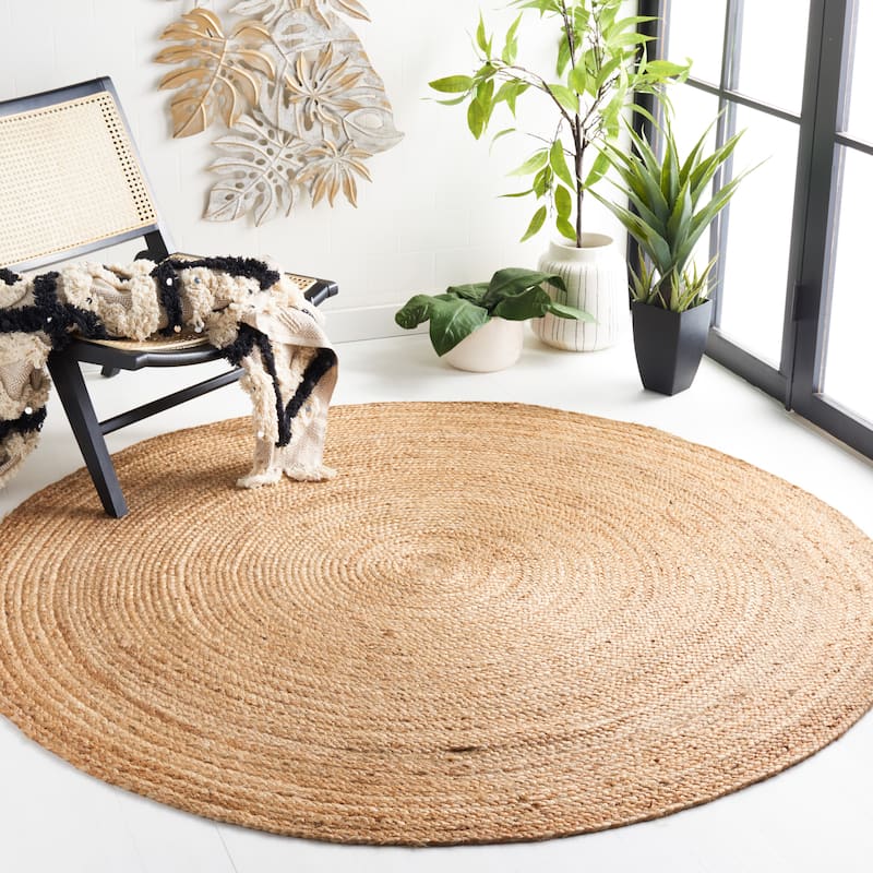 SAFAVIEH Handmade Cape Cod Dina Coastal Jute Rug - 10' Round - Natural - Round