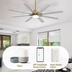 preview thumbnail 59 of 67, 52"/66" Inch Ceiling Fan with Light,APP and Remote Control, Low Profile,Smart Optional 66 Inch - (Smart)Gold and White ABS Blades