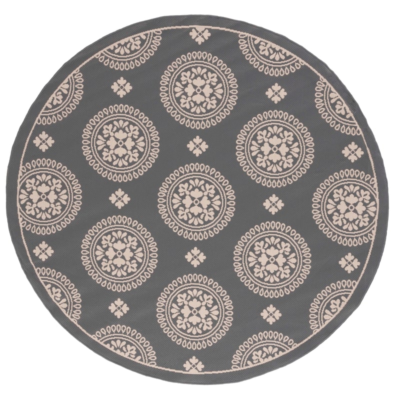 SAFAVIEH Courtyard Lyndy Rug - 6'7" Round - Grey