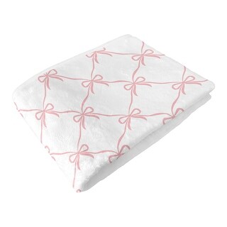 Sweet Jojo Designs Pink Bows Girl Toddler Blanket Baby Swaddle - Blush Bow, Coquette, Shabby Chic, Vintage, Ballerina, Ballet