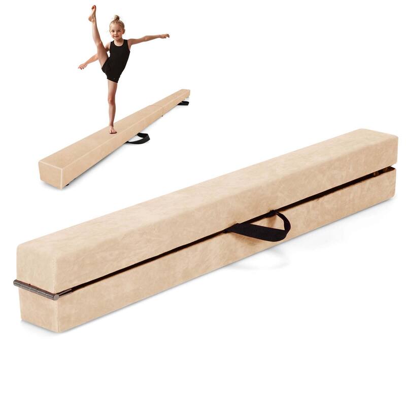 Costway 8 FT Folding Gymnastic Beam with Anti-slip Base Pine Wood - See Details