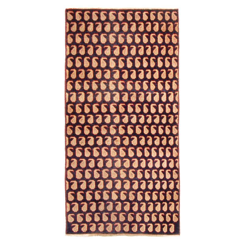 ECARPETGALLERY Hand-knotted Andelz Dark Navy Wool Rug - 2'8 x 5'5