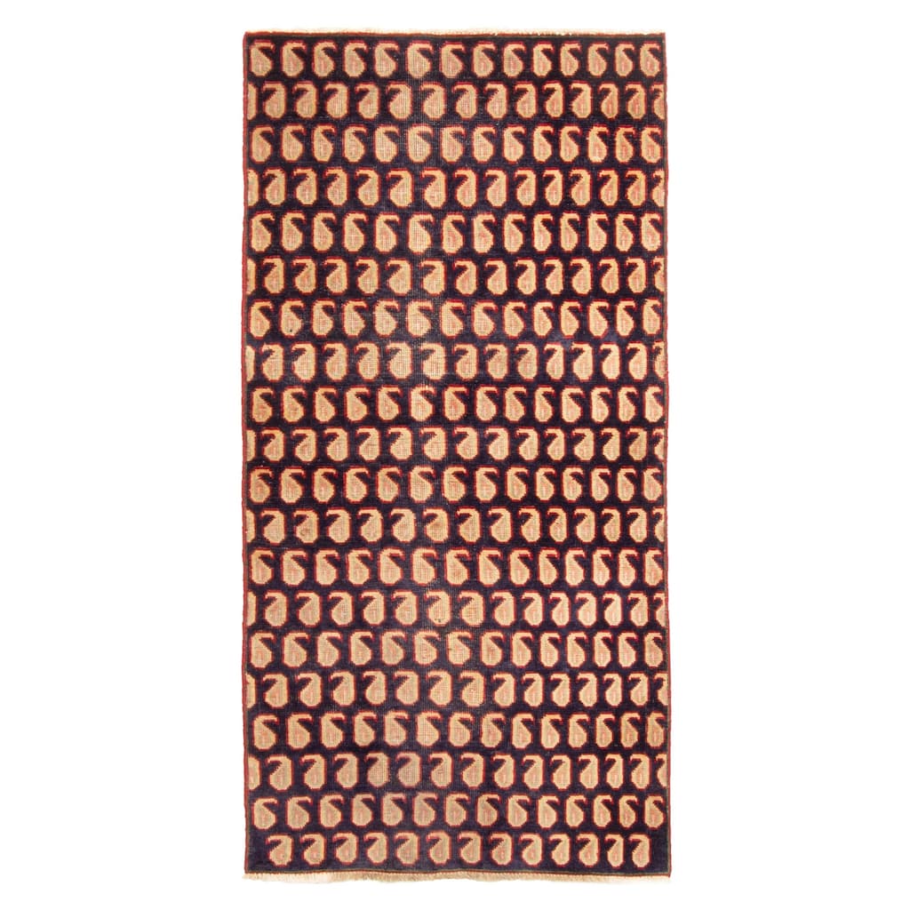 ECARPETGALLERY Hand-knotted Andelz Dark Navy Wool Rug - 2'8 x 5'5