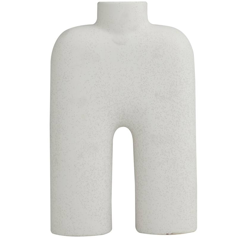 Ceramic Abstract Rounded Arched Decorative Vase with Glossy Speckles - Black or White - Roche River Decor
