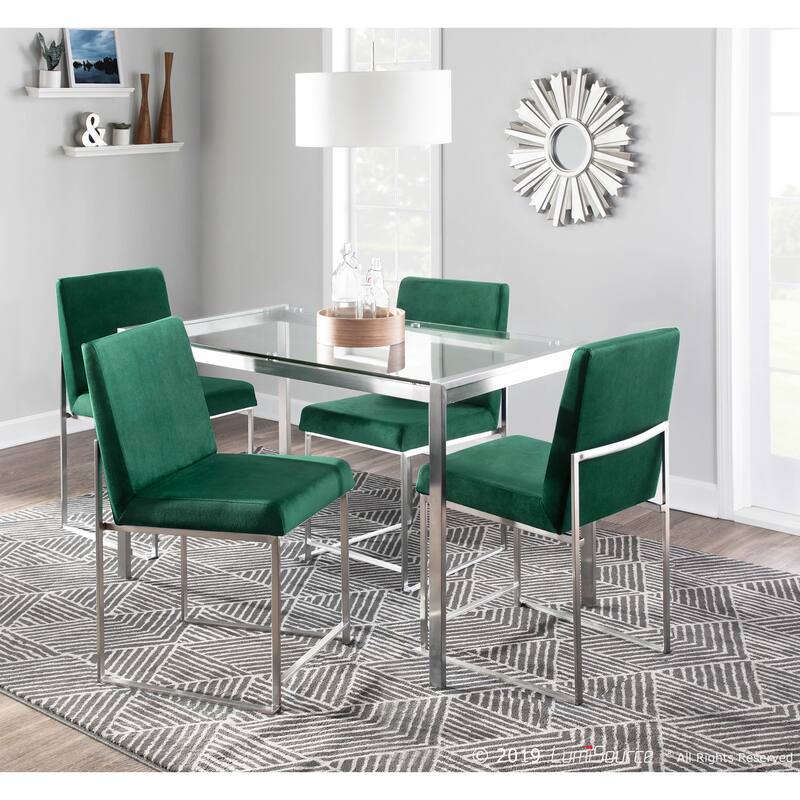 Silver Orchid Forrest High Back Stainless Steel Dining Chair (Set of 2)
